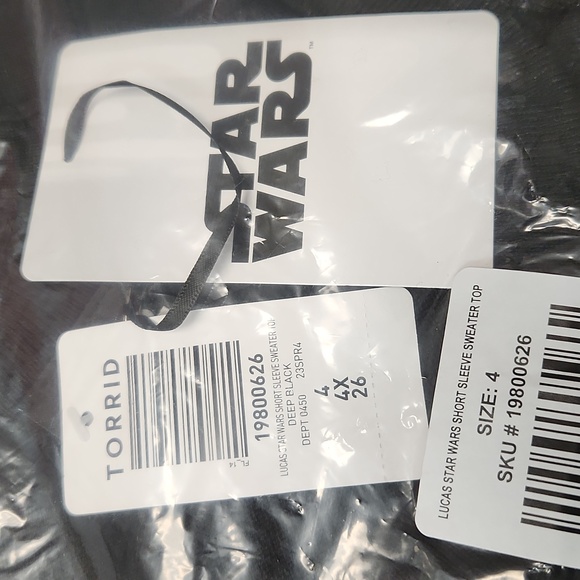 ❤️NWT VINTAGE TORRID SWEATER STAR WARS LOGO LUKE LEIA SHORT SLEEVES EMBROIDERED - Picture 13 of 16